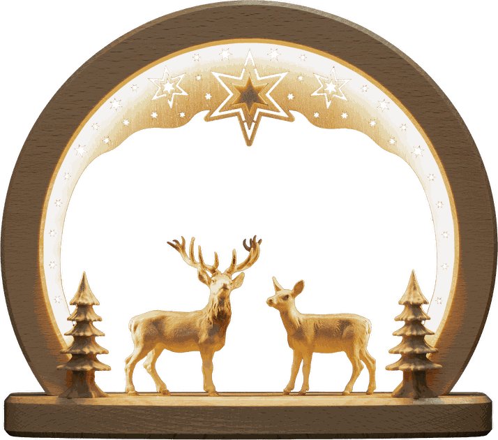 LED-Bogen mit Himmel Hirsch und Hirschkuh