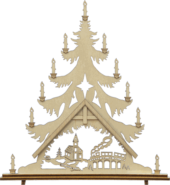 Mini Fichte Groß Motiv Eisenbahn