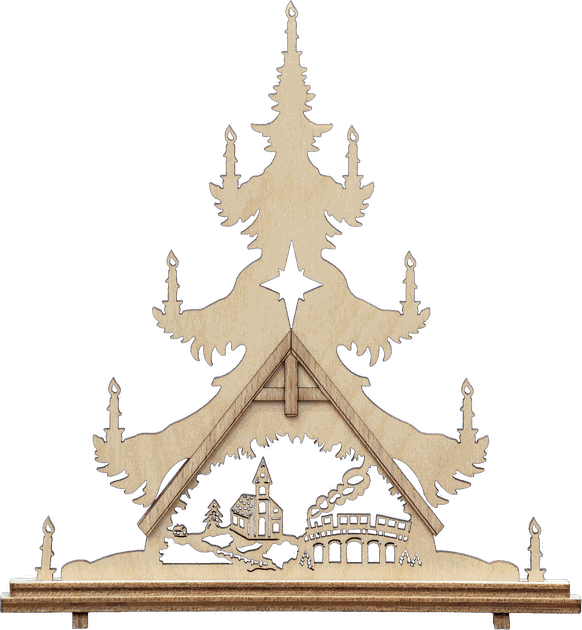 Mini Fichte Klein Motiv Eisenbahn