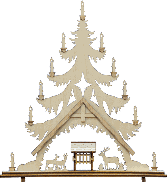 Mini Fichte Groß Motiv Traditionell Hirsch